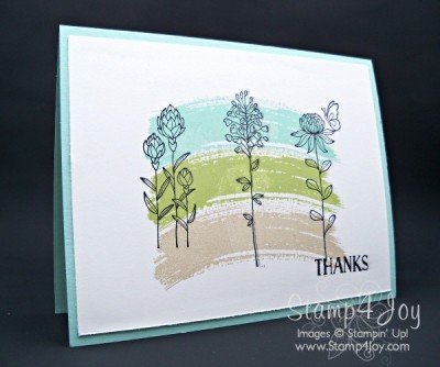 Flowering Fields Handmade Thank You Card - blog.Stamp4Joy.com