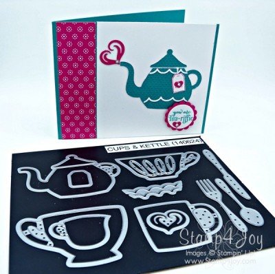 Handmade Card Designs -Cups and Kettle - blog.Stamp4Joy.com