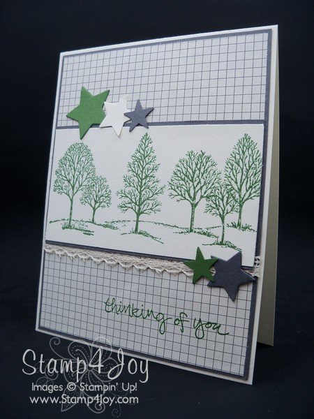Lovely as a Tree Handmade Thinking of You Card - blog.Stamp4Joy.com
