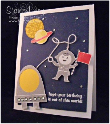 Blast Off Kids Birthday Card - blog.Stamp4Joy.com