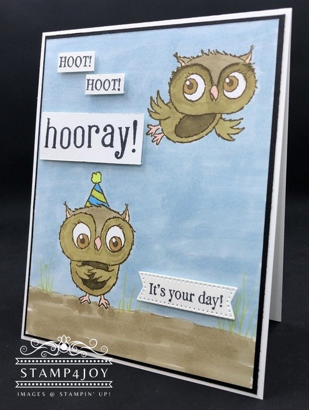 Owl Birthday Card - www.Stamp4Joy.com