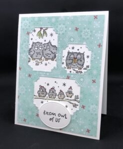 Charming Owl-Themed Christmas Card - Stamp4Joy.com