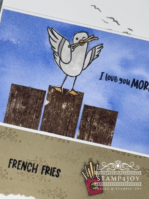 Friendly Seagulls Card Idea close-up - Stamp4Joy.com