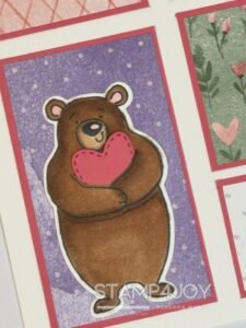 Valentine Kisses Handmade Card Design close-up - Stamp4Joy.com