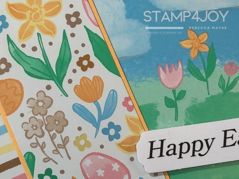 Bright Easter Card with a Fresh Sketch Twist close-up - Stamp4Joy.com
