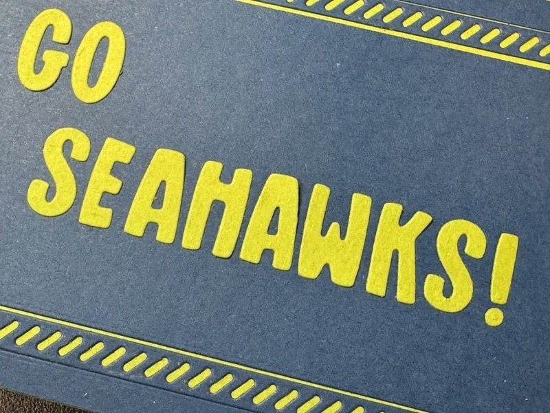 Seahawks Handmade Card close-up - Stamp4Joy.com