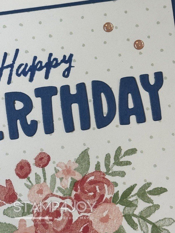 handmade floral birthday card - close-up - Stamp4Joy.com