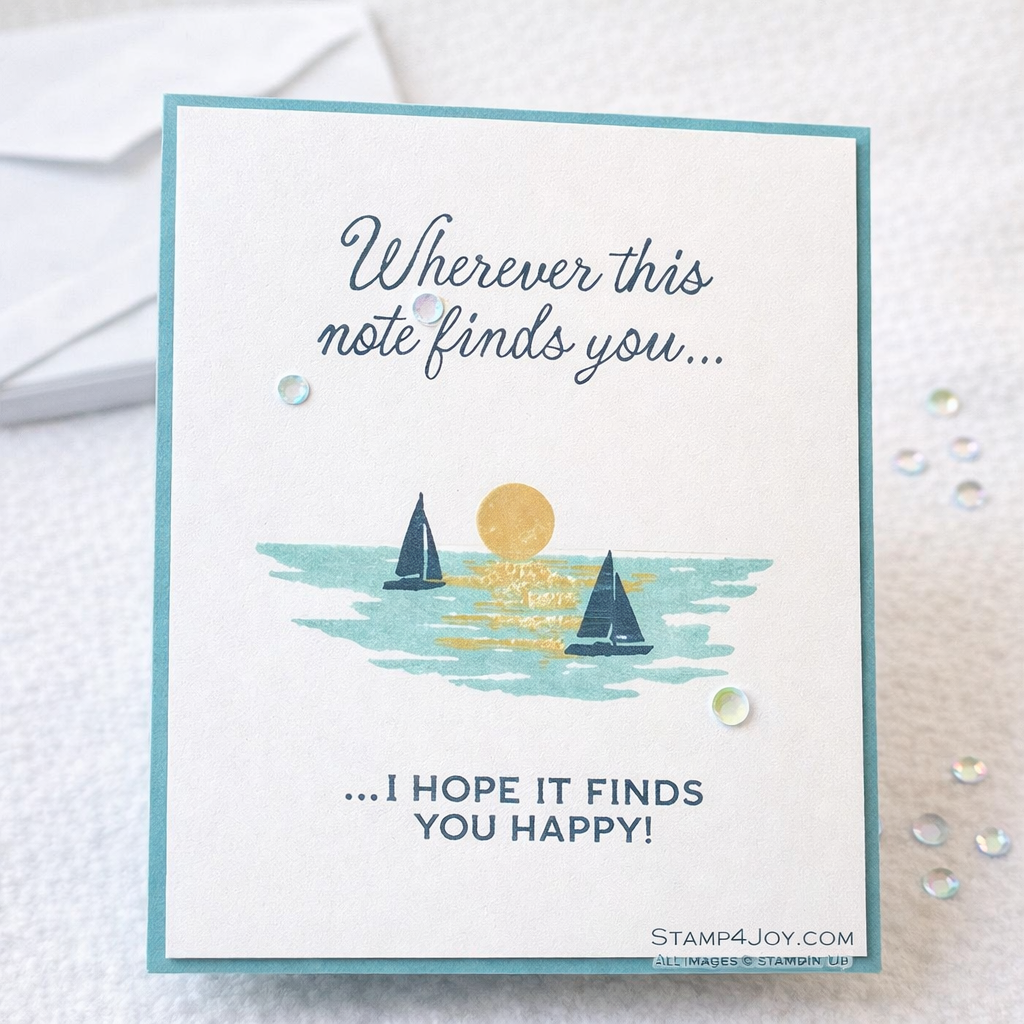 Scenic Coast Stamped Card - Stamp4Joy.com