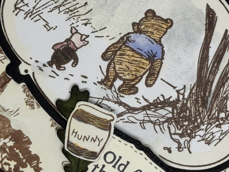 Winnie the Pooh Friendship Card close-up - Stamp4Joy.com
