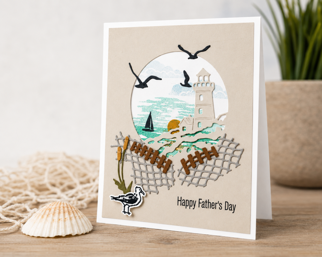 Father's Day Lighthouse Card - Stamp4Joy.com