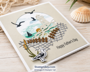 Father's Day Lighthouse Card close-up - Stamp4Joy.com