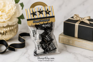 Black & Gold Birthday Treat Bag - Stamp4Joy.com