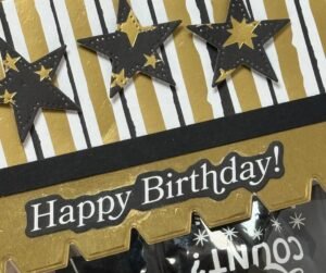 Black & Gold Birthday Treat Bag close-up - Stamp4Joy.com