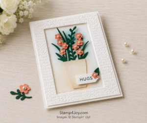 Floral Hugs Card close-up - Stamp4Joy.com
