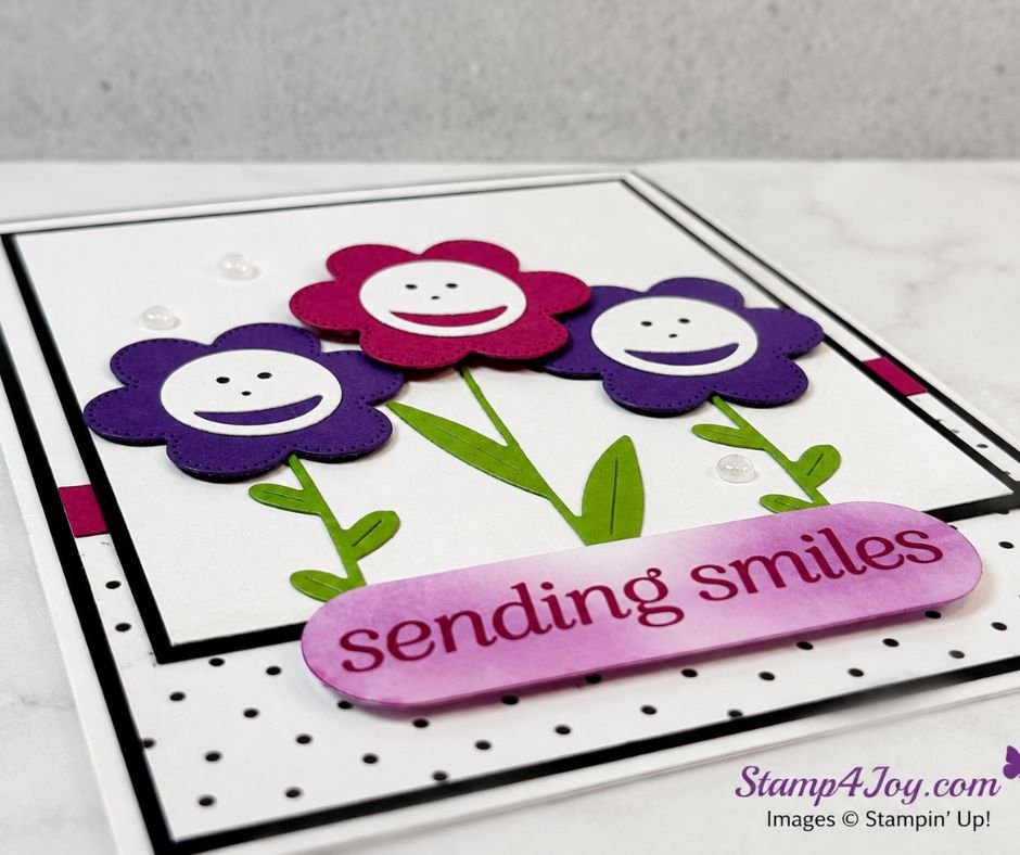Sending Smiles Card close-up - Stamp4Joy.com