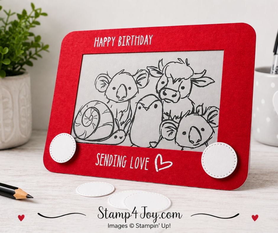 Wild Bunch Etch A Sketch Card - Stamp4Joy.com