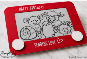 Wild Bunch Etch A Sketch Card close-up - Stamp4Joy.com