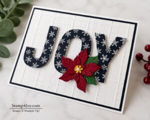 JOY Christmas Card close-up - Stamp4Joy.com