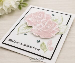 Begonia Belle Thank You Card close-up - Stamp4Joy.com