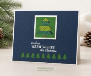 Paper Pieced Christmas Tree Card - Stamp4Joy.com