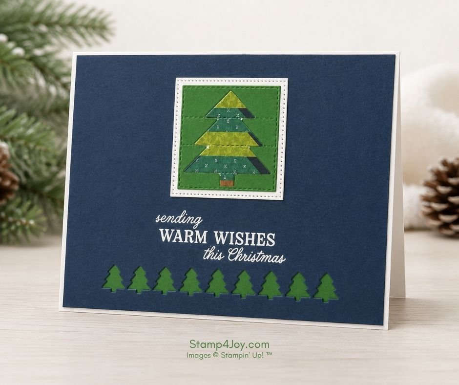 Paper Pieced Christmas Tree Card - Stamp4Joy.com