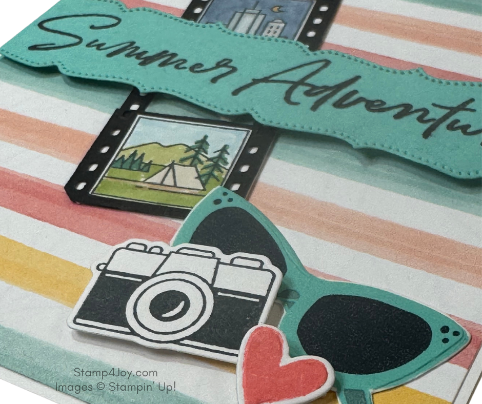 Summer Adventures Card close-up - Stamp4Joy.com