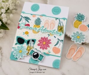Summer Handmade Card close-up - Stamp4Joy.com