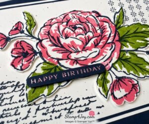 Sweetly Sentimental Birthday Card close-up - Stamp4Joy.com