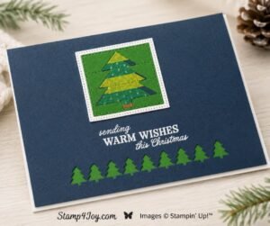 Warm Wishes Paper Pieced Card close-up - Stamp4Joy.com