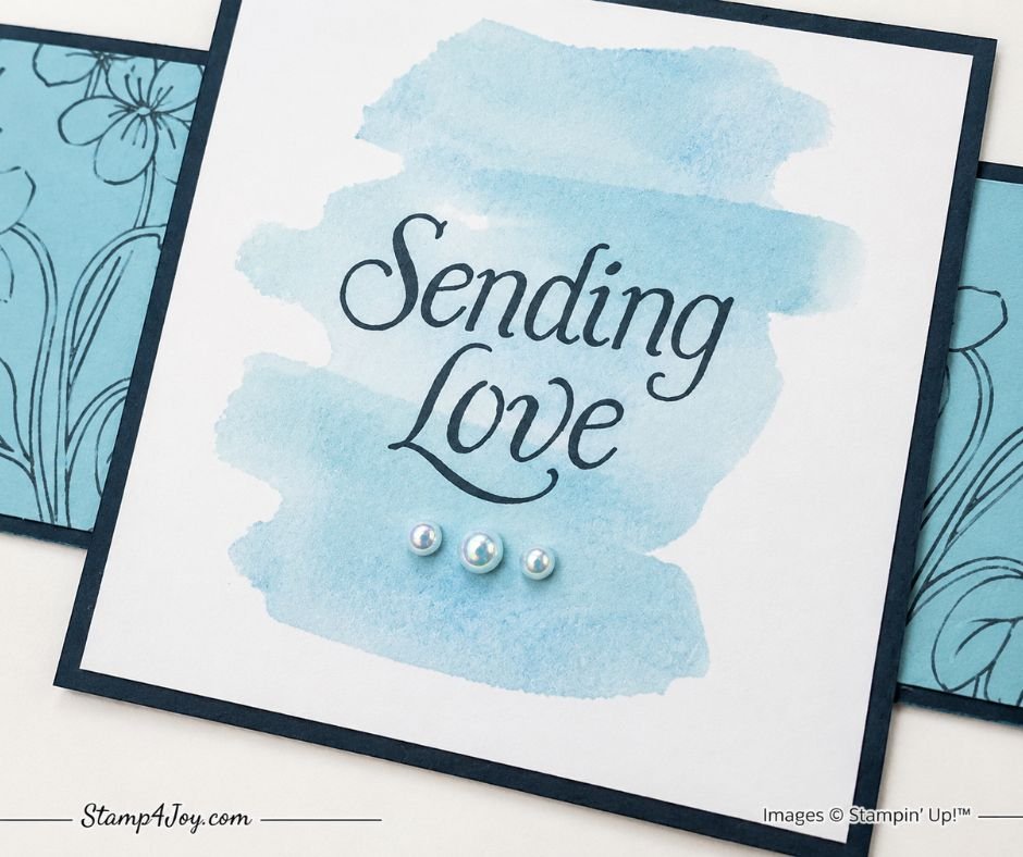 Sending Love Card close-up - Stamp4Joy.com