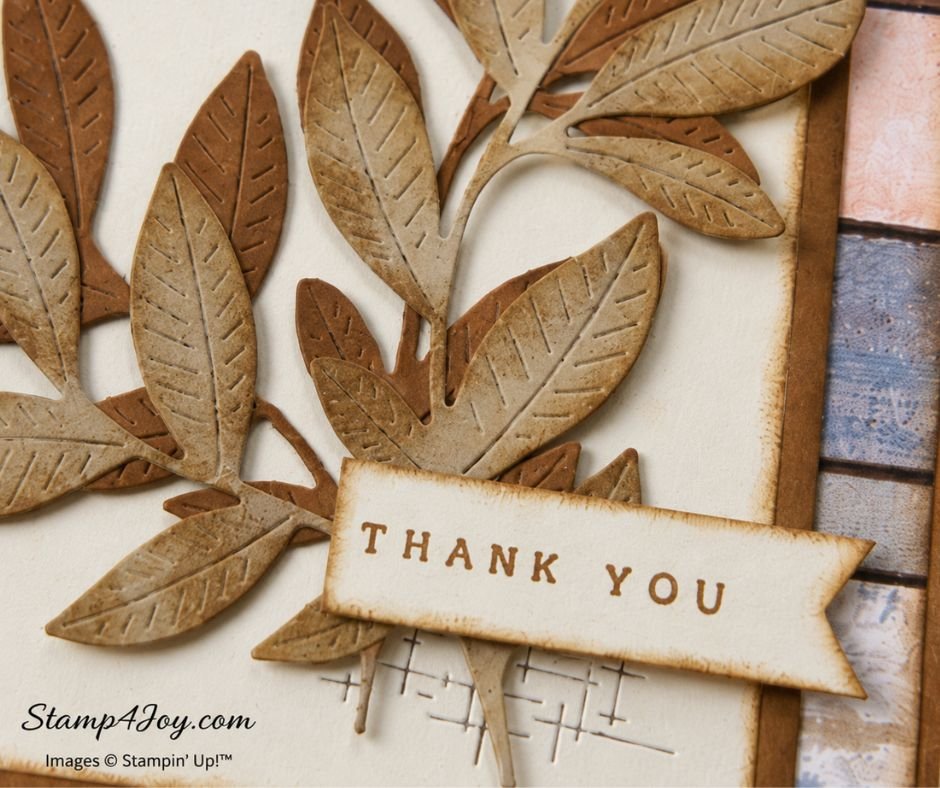 Rustic Thank You Card close-up - Stamp4Joy.com