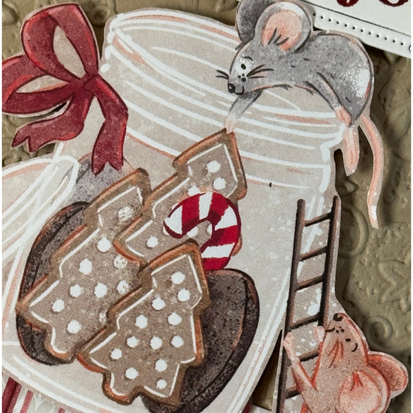 Christmas Card With Mice close-up - Stamp4Joy.com