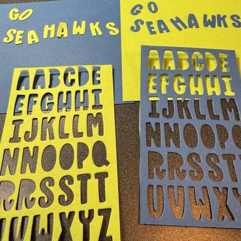 Seahawks Handmade Card choosing colors- Stamp4Joy.com